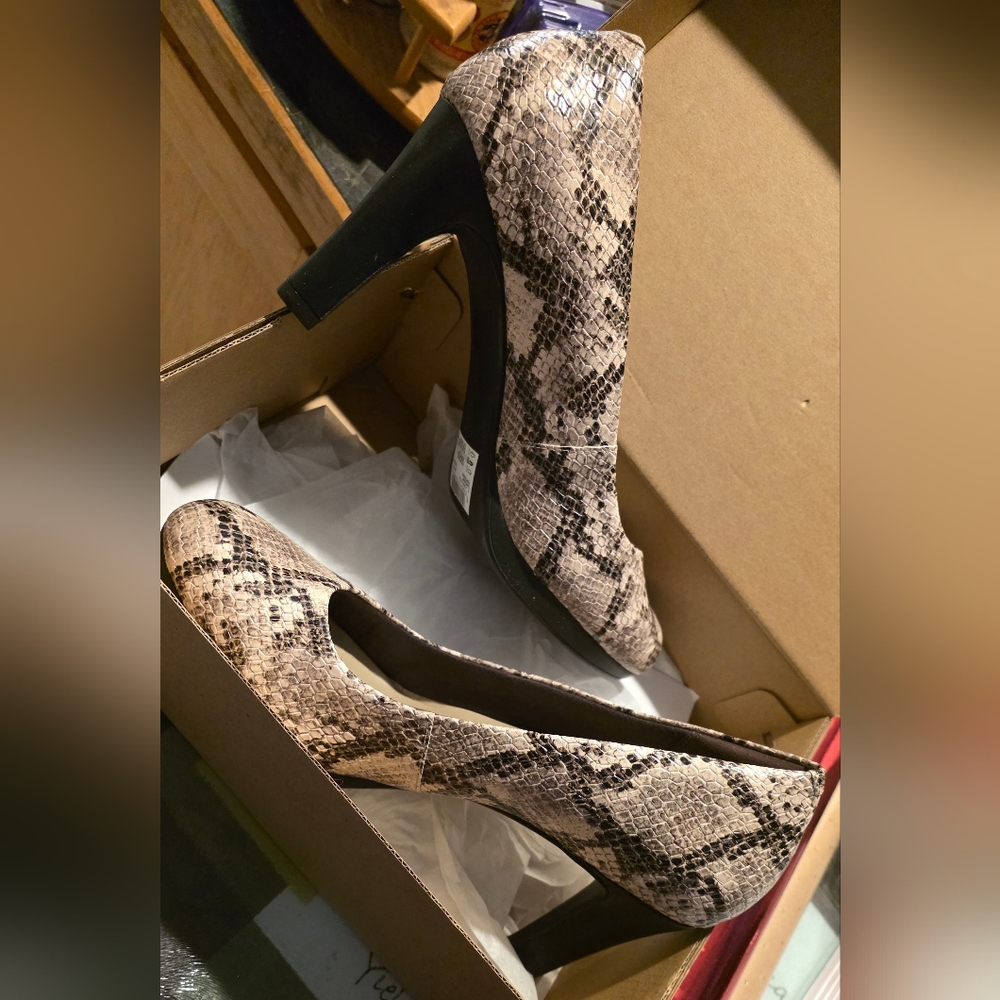 Clarks Snakeskin Patterned Women's Pumps